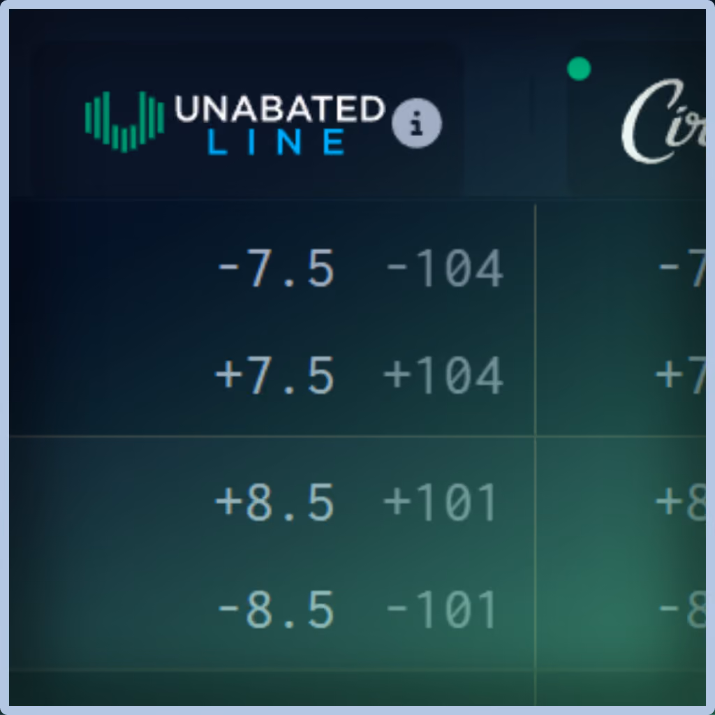 Unabated Line fair-odds interface