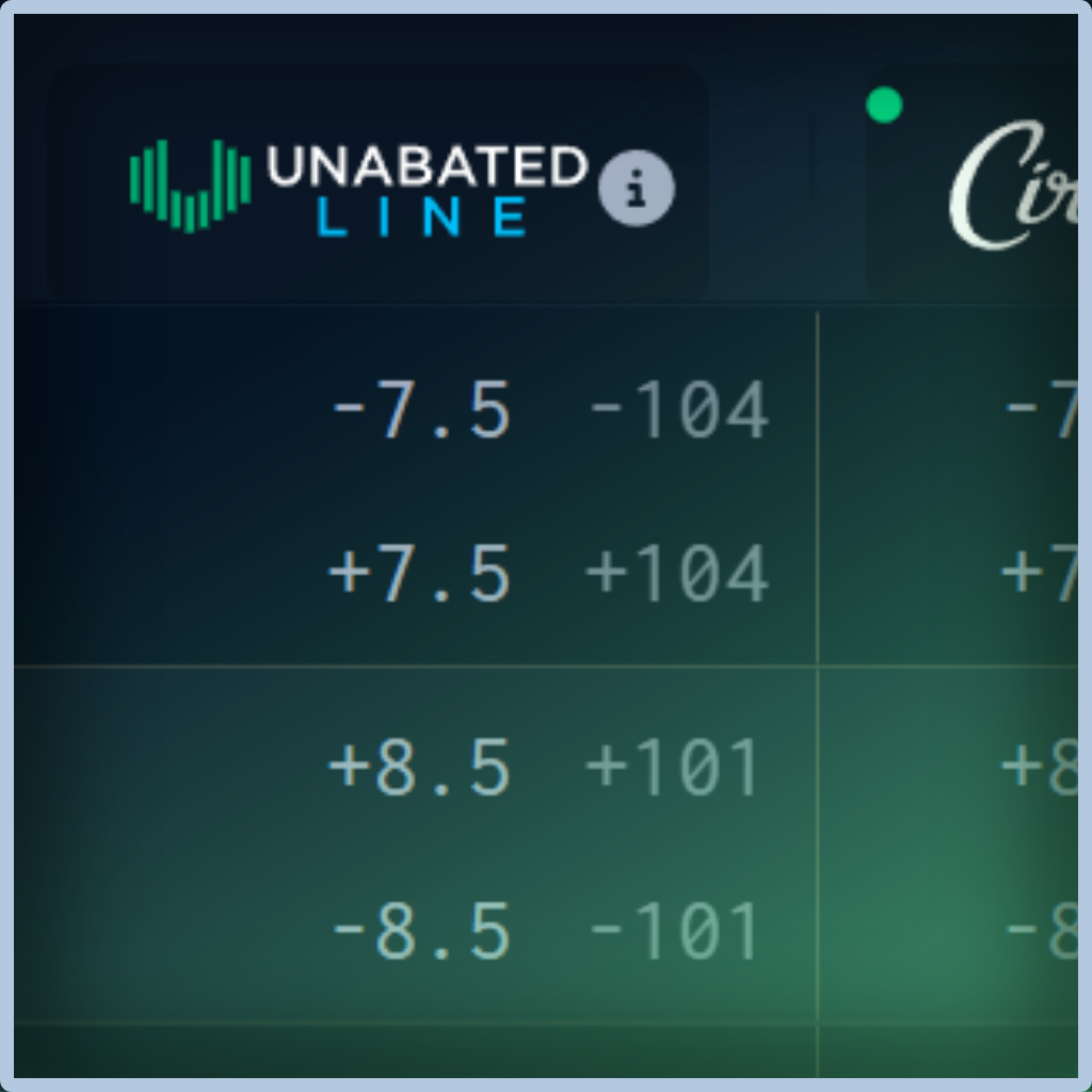 Unabated Line fair-odds interface