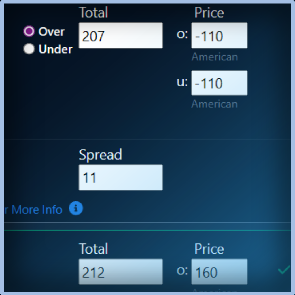 Unabated Line fair-odds interface