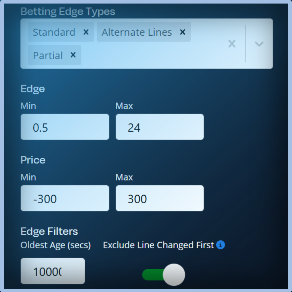 Unabated Line fair-odds interface