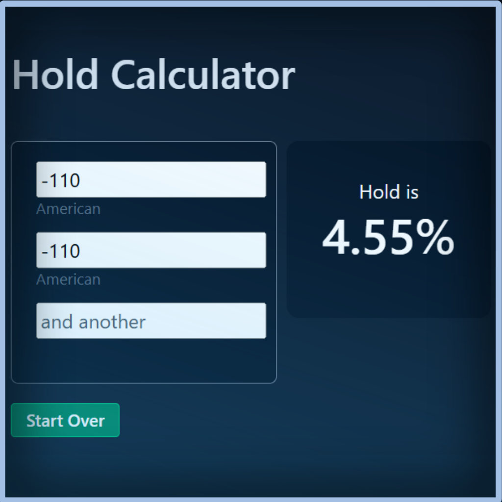 Unabated Line fair-odds interface