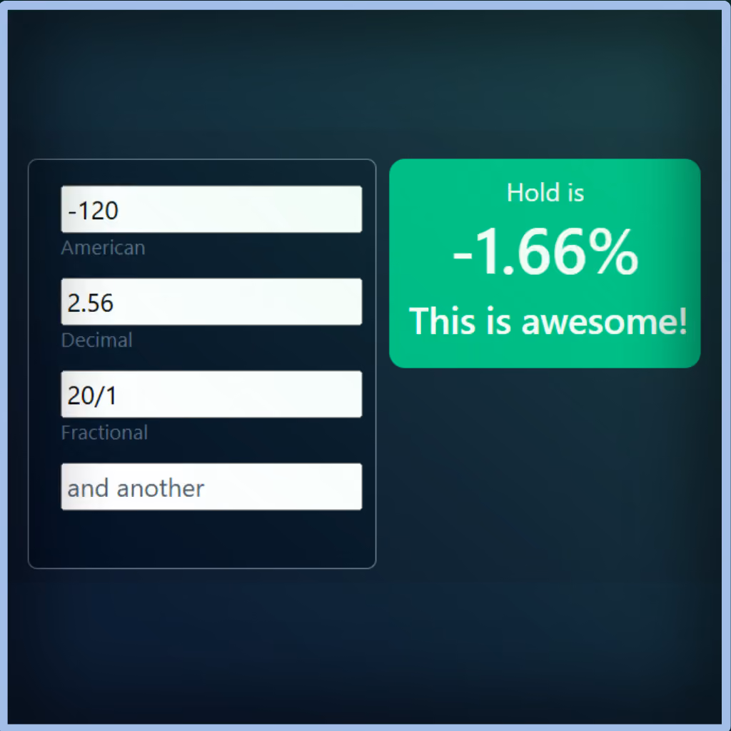 Unabated Line fair-odds interface