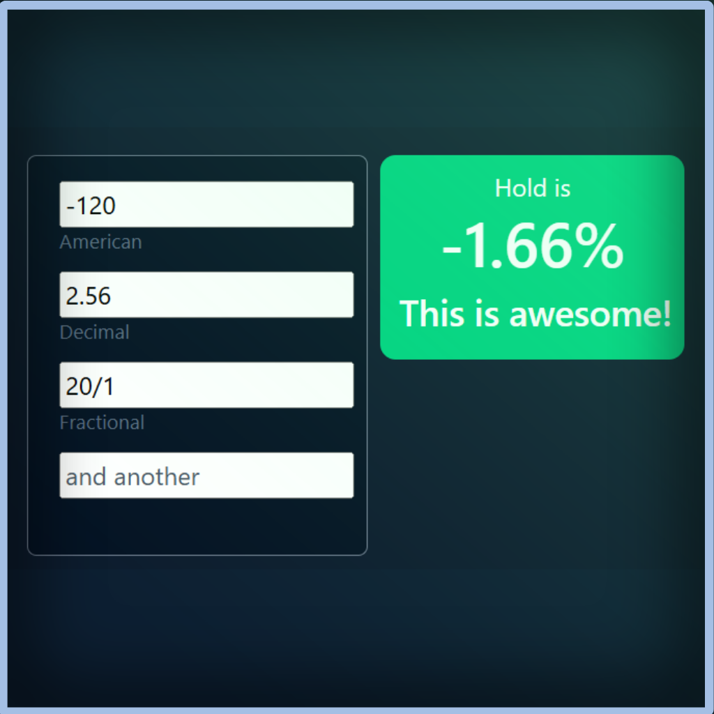 Unabated Line fair-odds interface