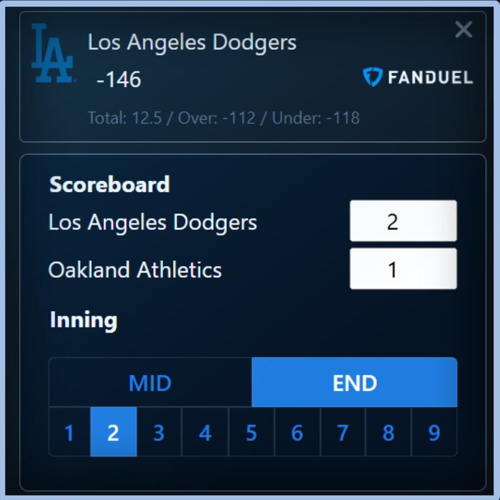 Unabated Line fair-odds interface