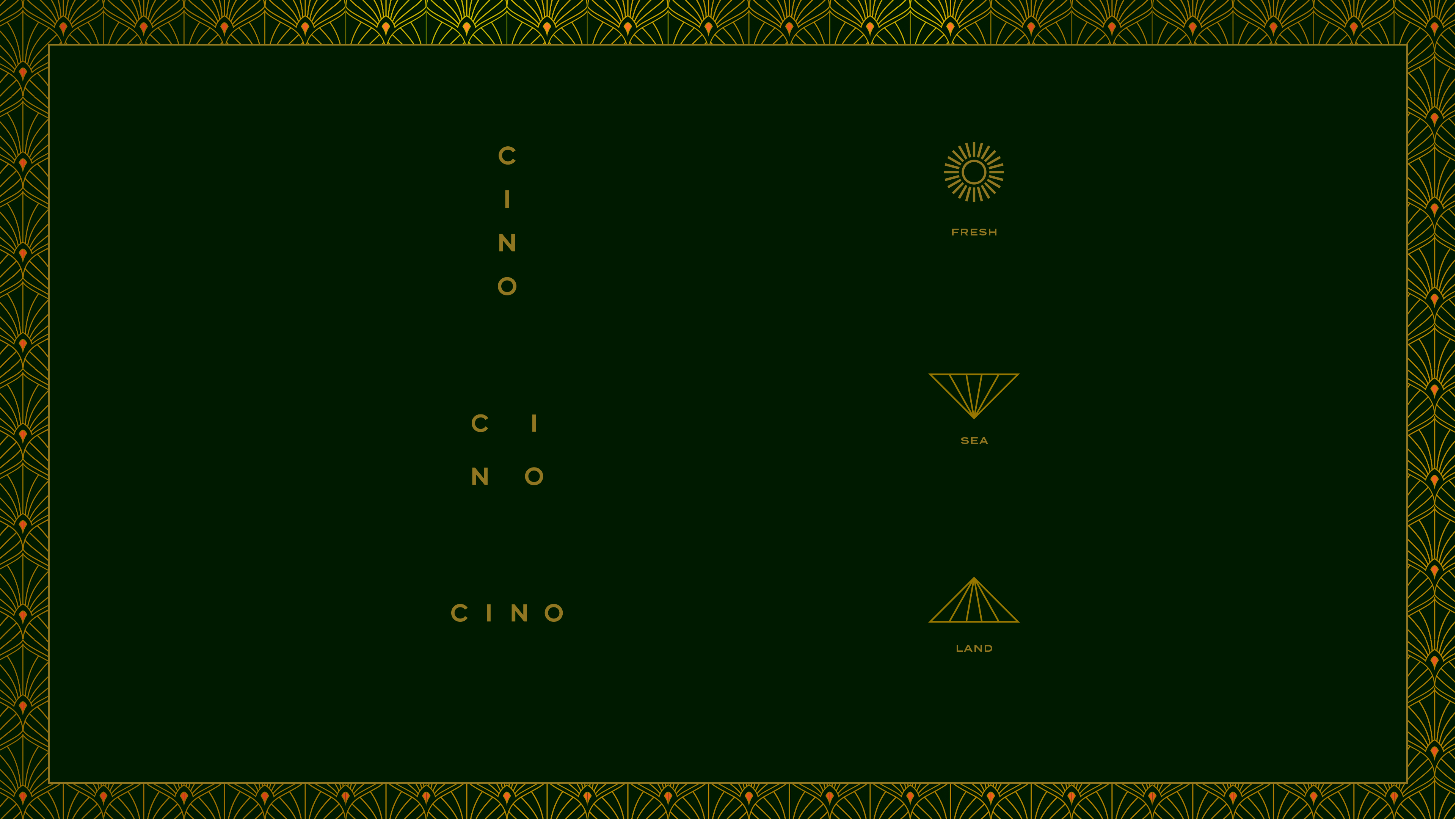 Brand identity, print collateral, and marketing materials designed for cino.