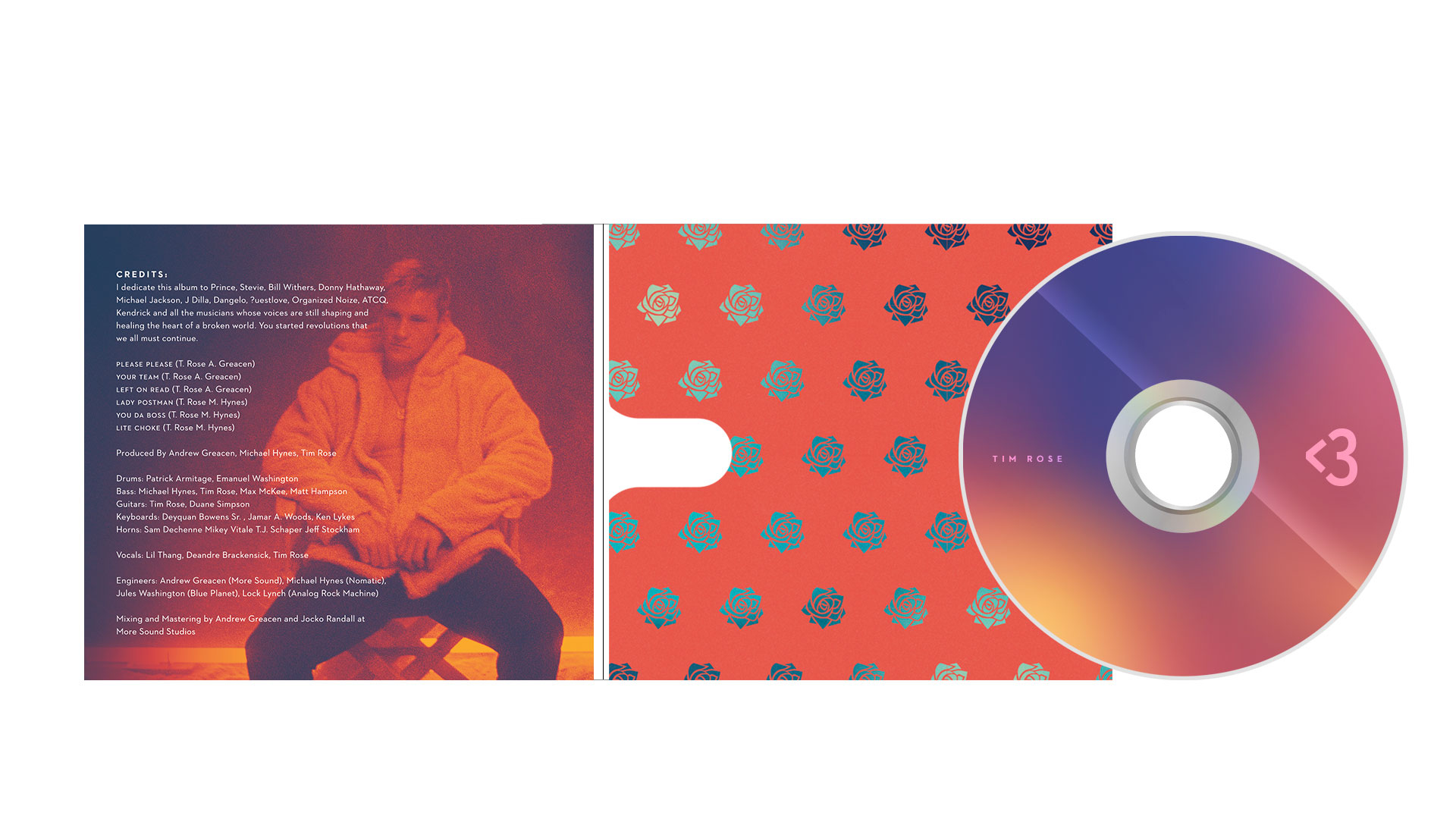 Brand identity, print collateral, and marketing materials designed for Tim Rose.