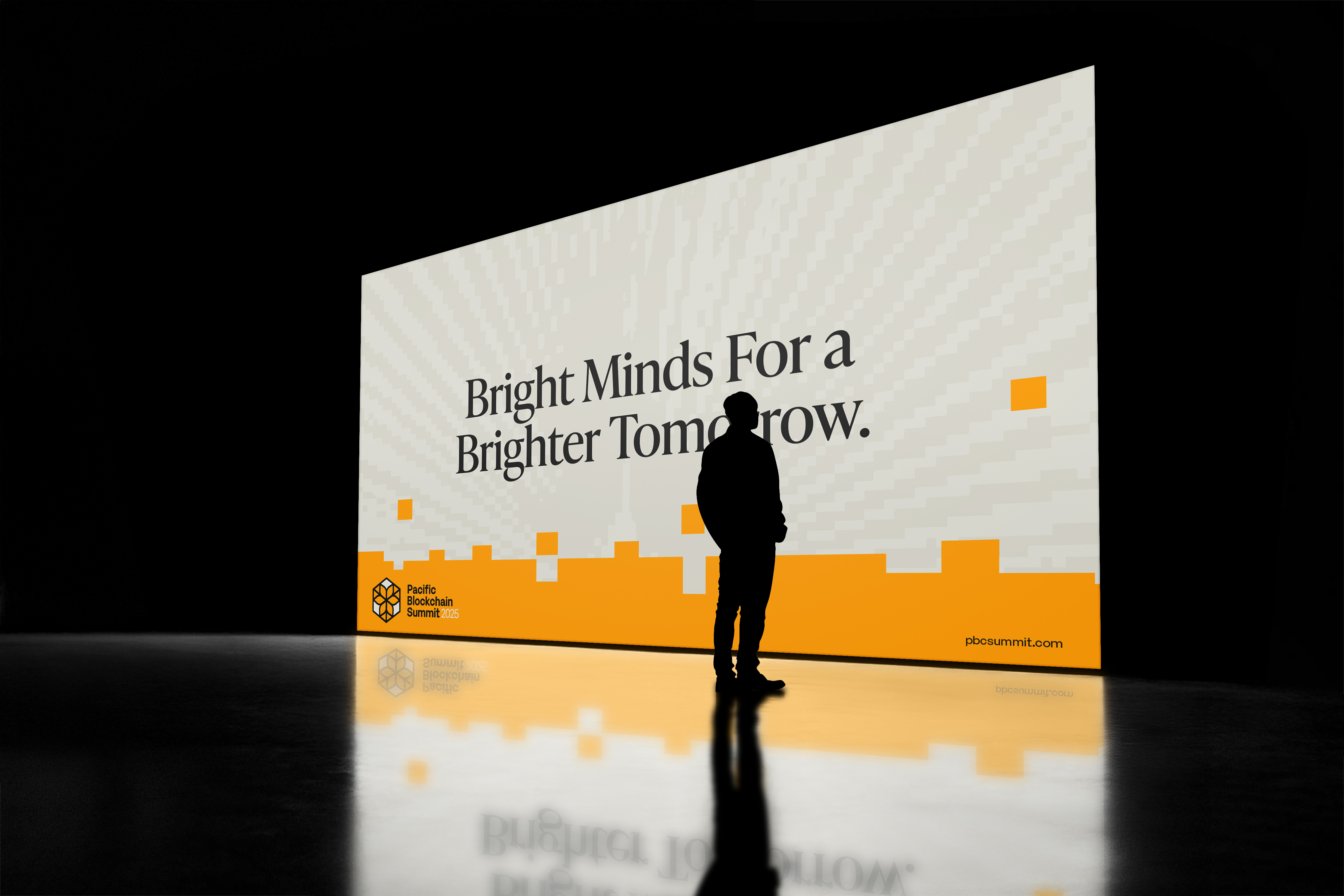Brand identity, print collateral, and marketing materials designed for Pacific Blockchain