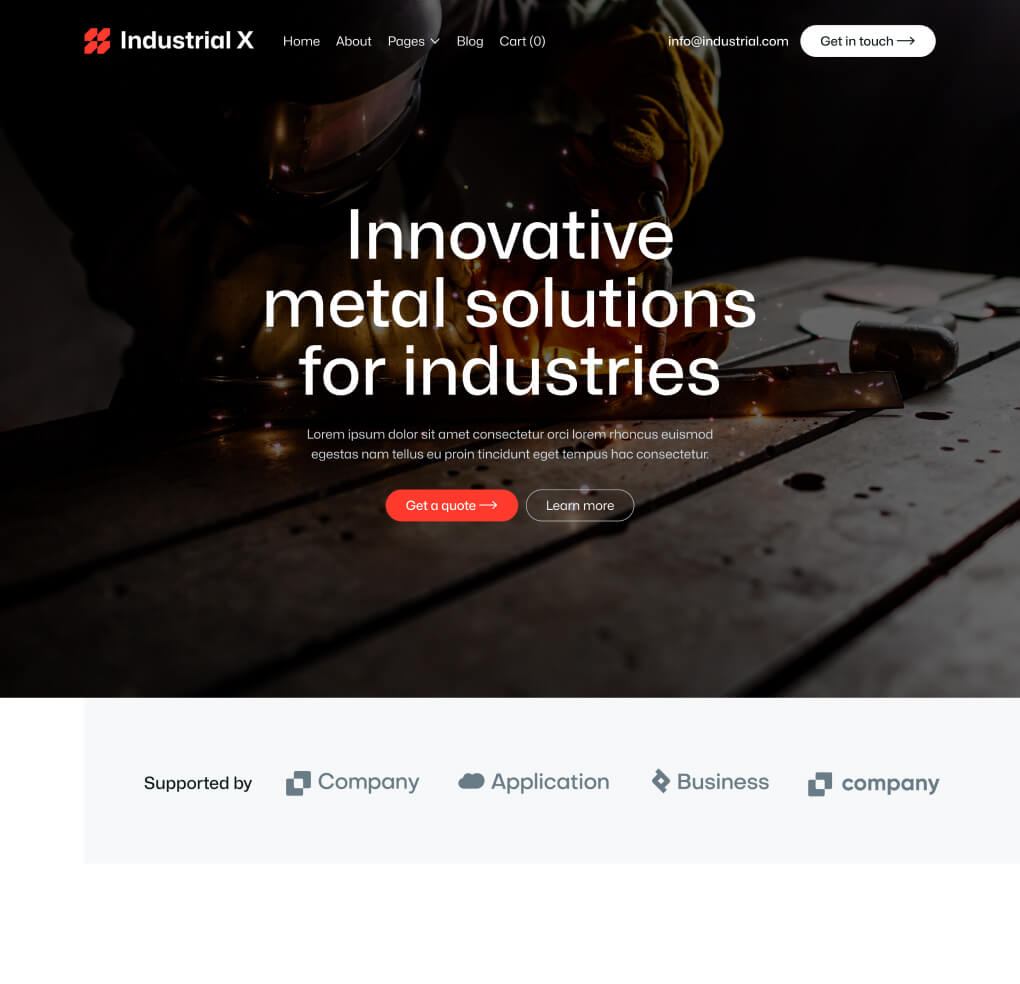 Industrial X - Home V3 Page - Metallurgical Webflow Template