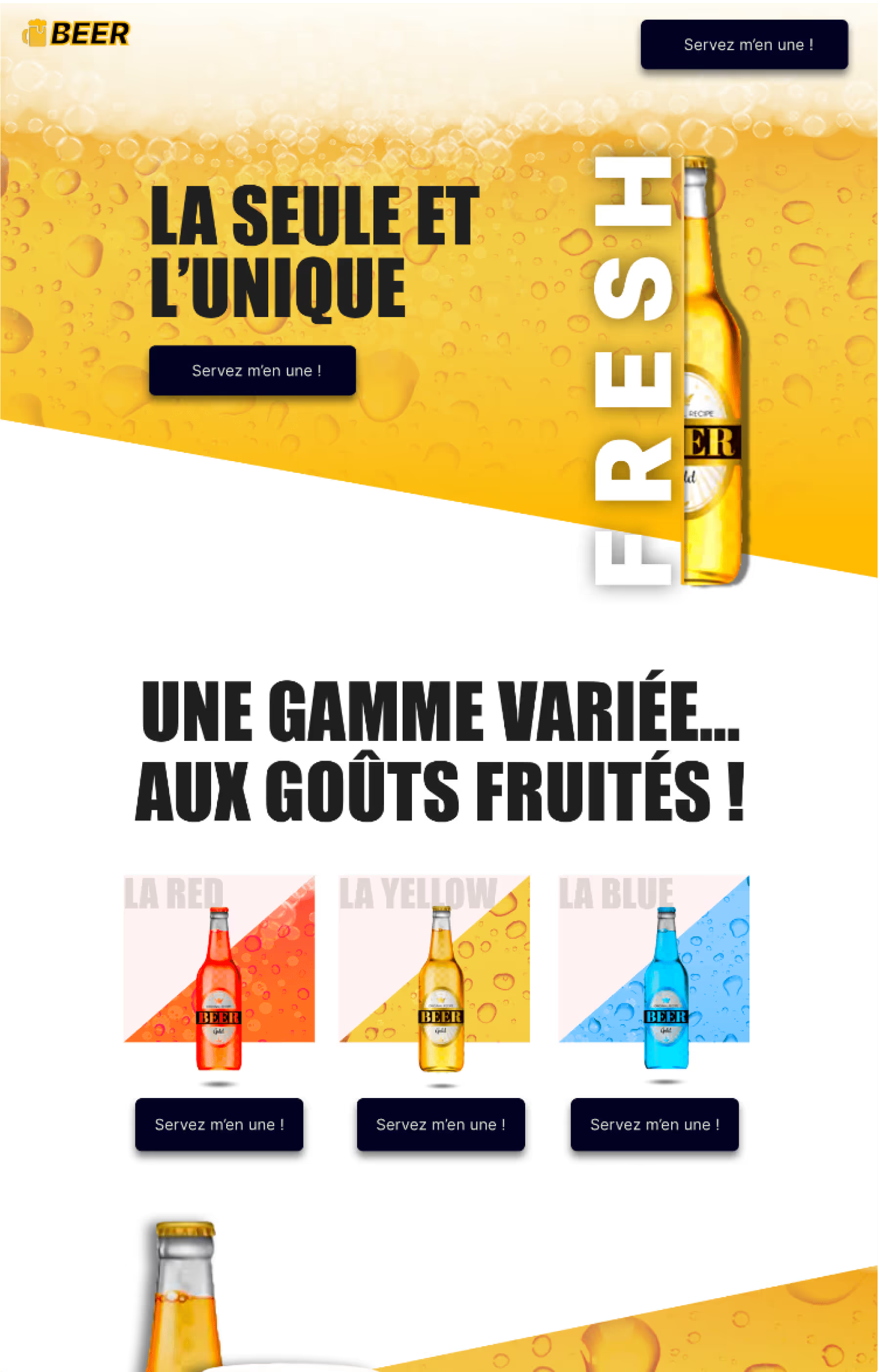Une maquette de site webflow Beer