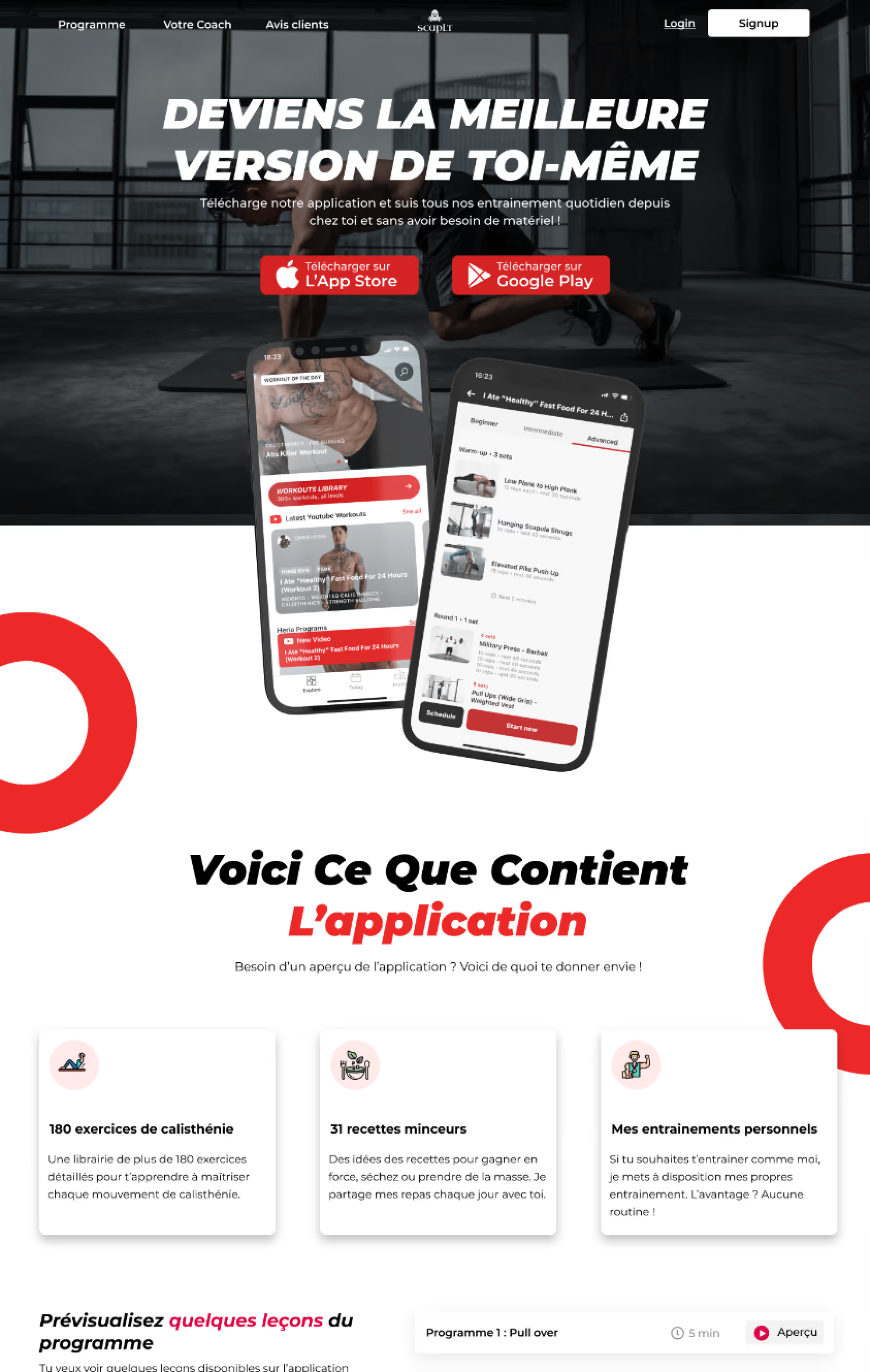 Une maquette de site webflow Application Mobile