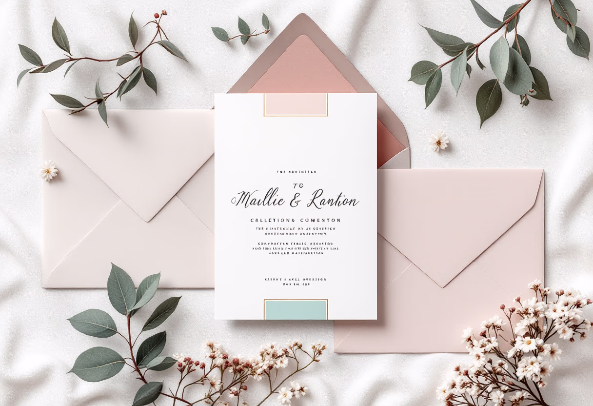 image of unique wedding invitation design for a wedding planning service