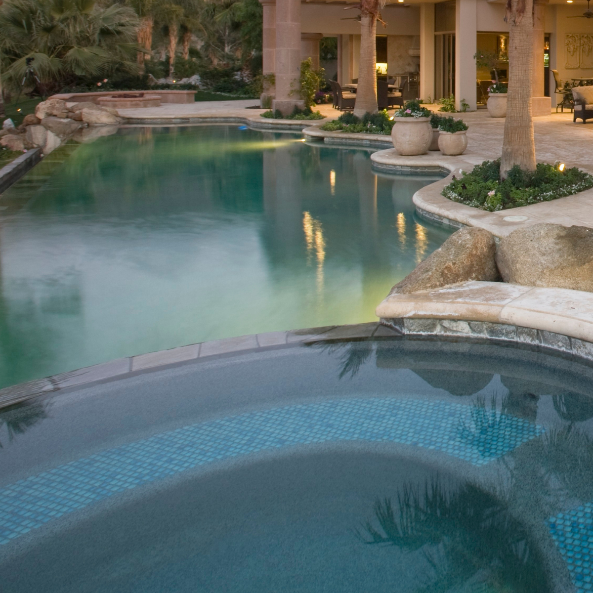 image of a landscaped pool area