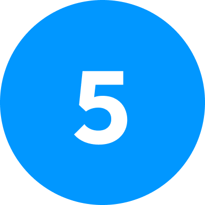 White number 5 inside a bright blue circle.