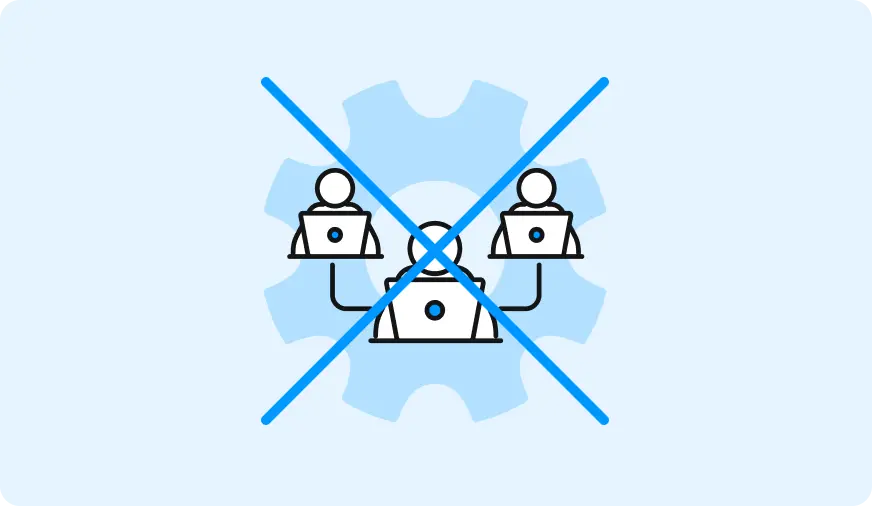 Blue vector graphic of admin users