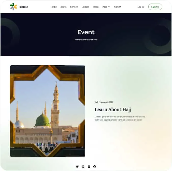 AirIslamic Template Event Single Page Image