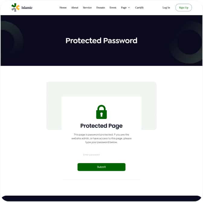 AirIslamic Template Protected Password Page Image