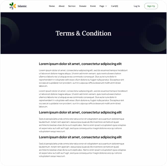 AirIslamic Template Terms & Condition Page Image