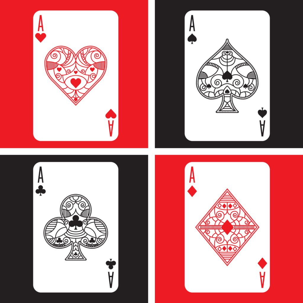 Playing Cards Red and Black