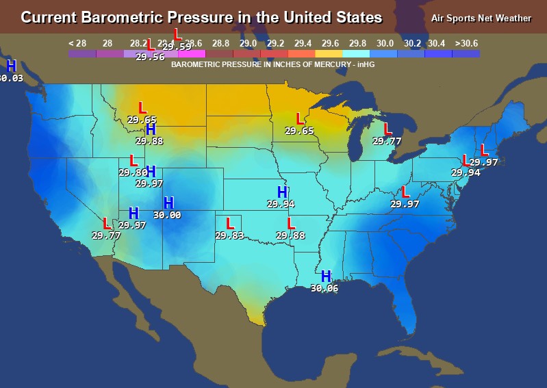 a barometric pressure map, which is important to mlb betting