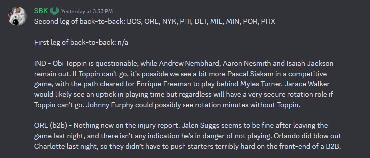 Notes on a night of NBA games