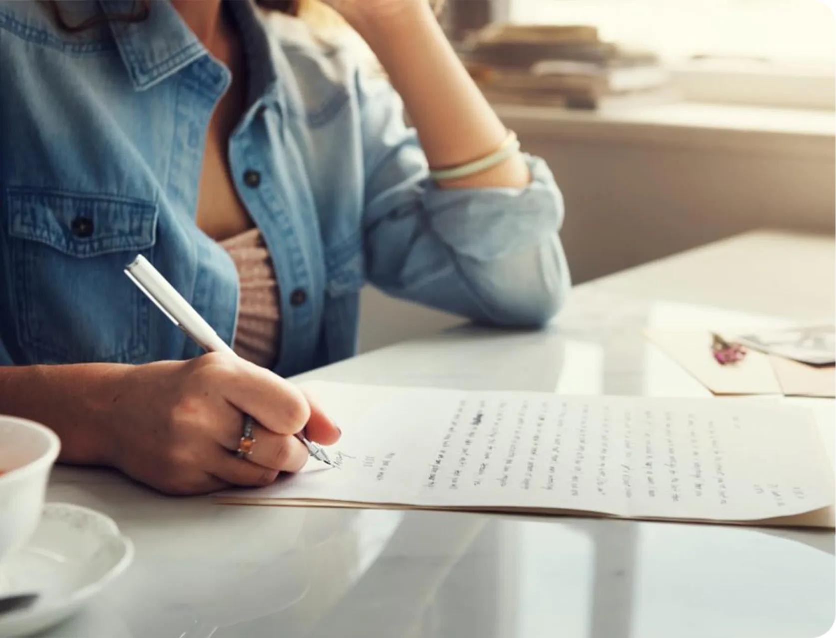 Career coach helping a client with a resume