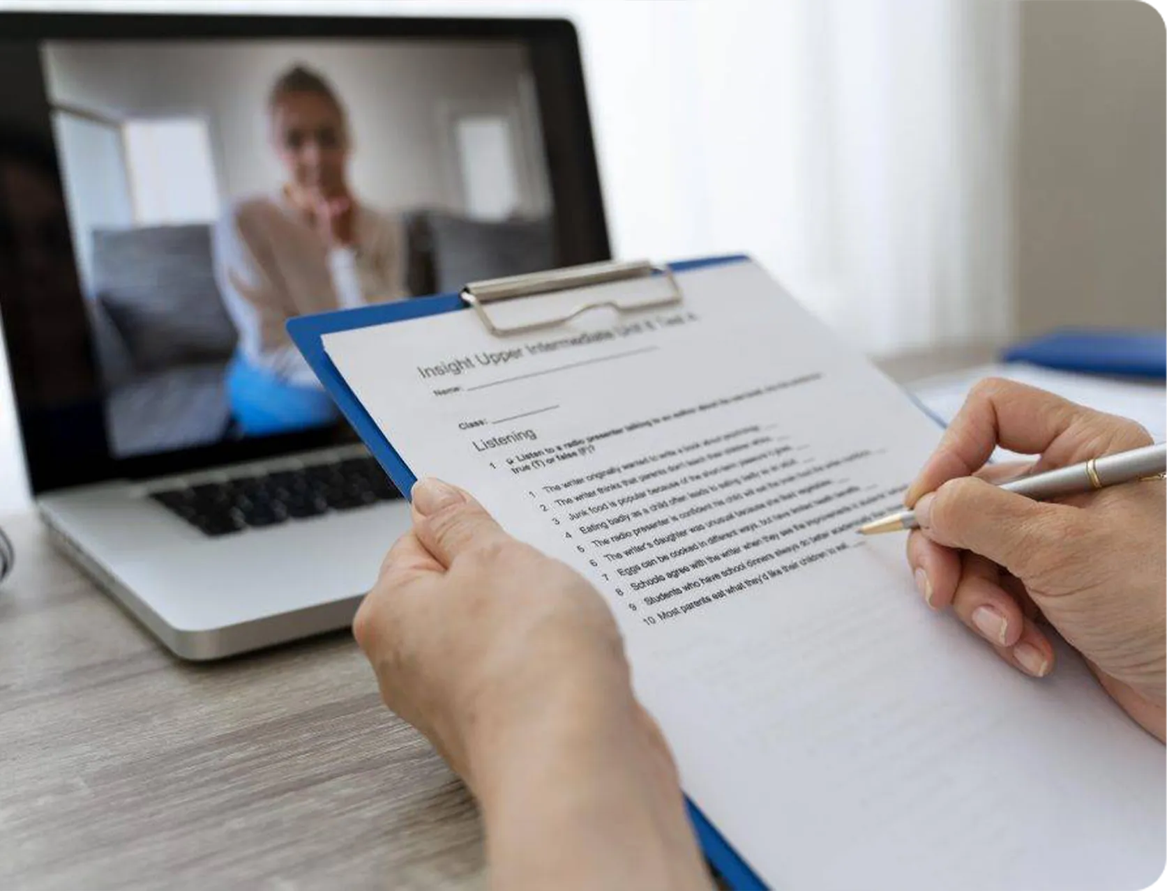 Reviewing a resume during a coaching session
