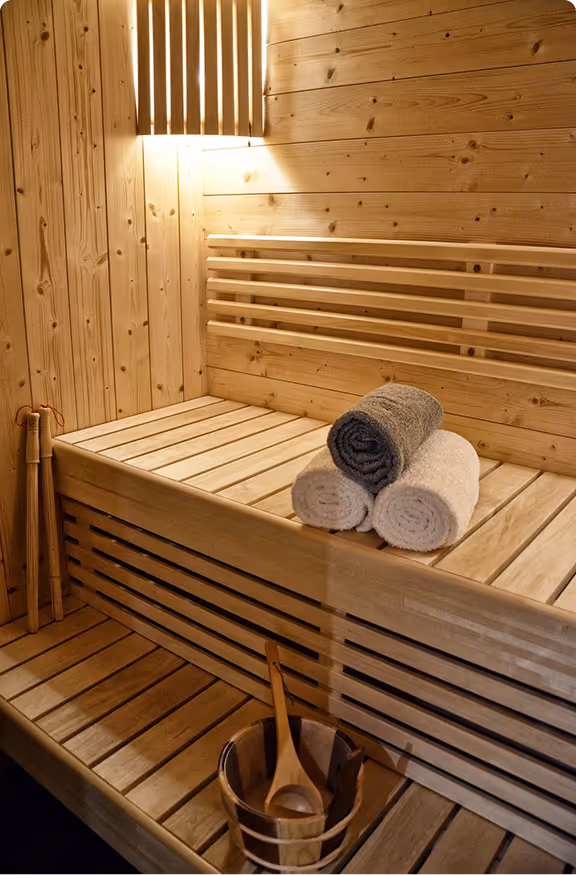 Sauna at CrossFit Lotus's R Zone for recovery