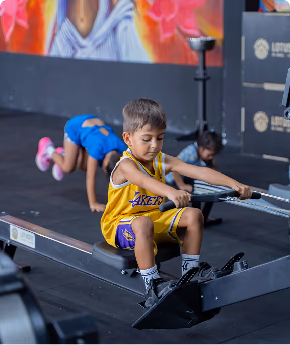 Kids doing exercises