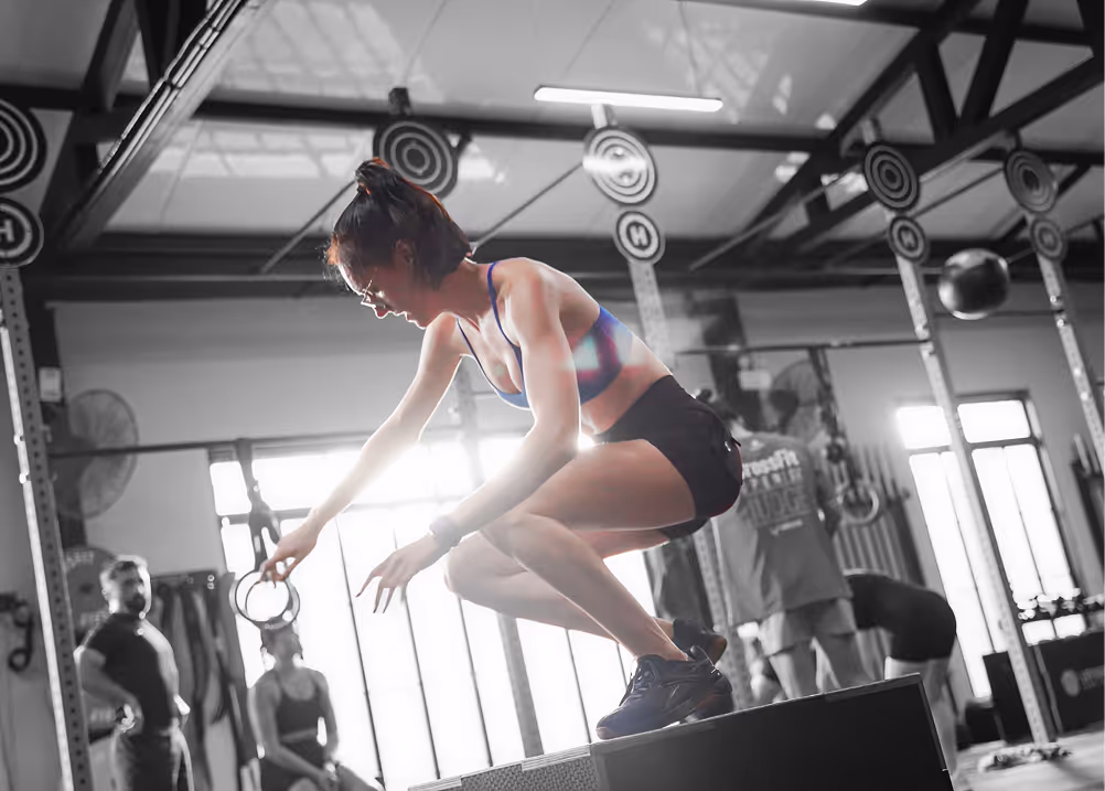 Competitor doing the challenges