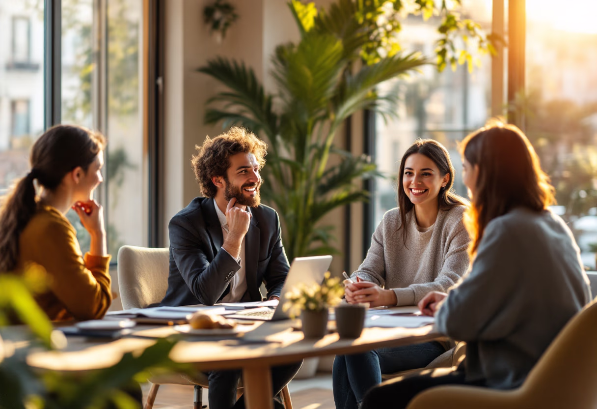 image of team discussion (for a hr tech)