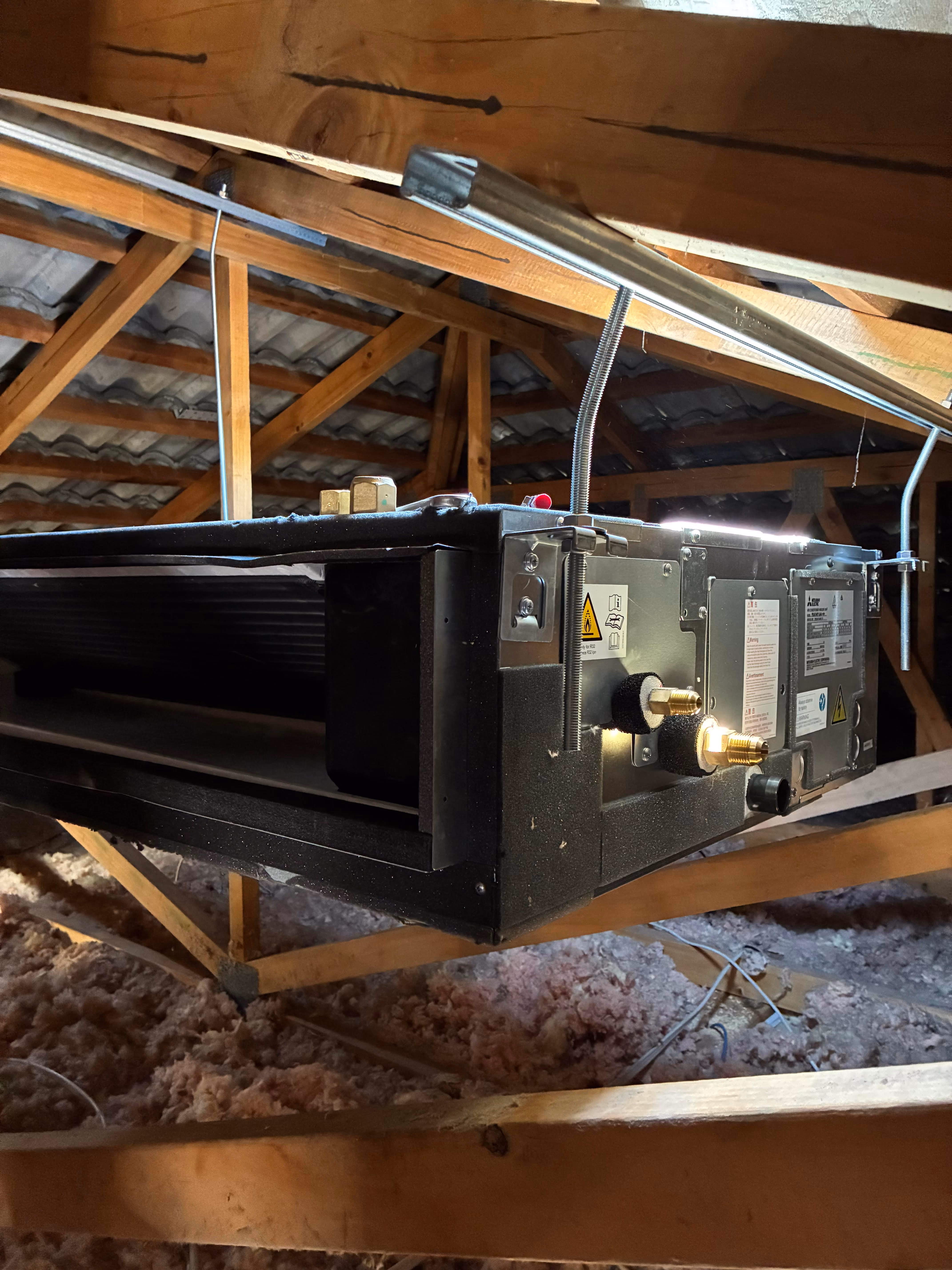 A ducted heat pump indoor unit installed in a papamoa roofspace