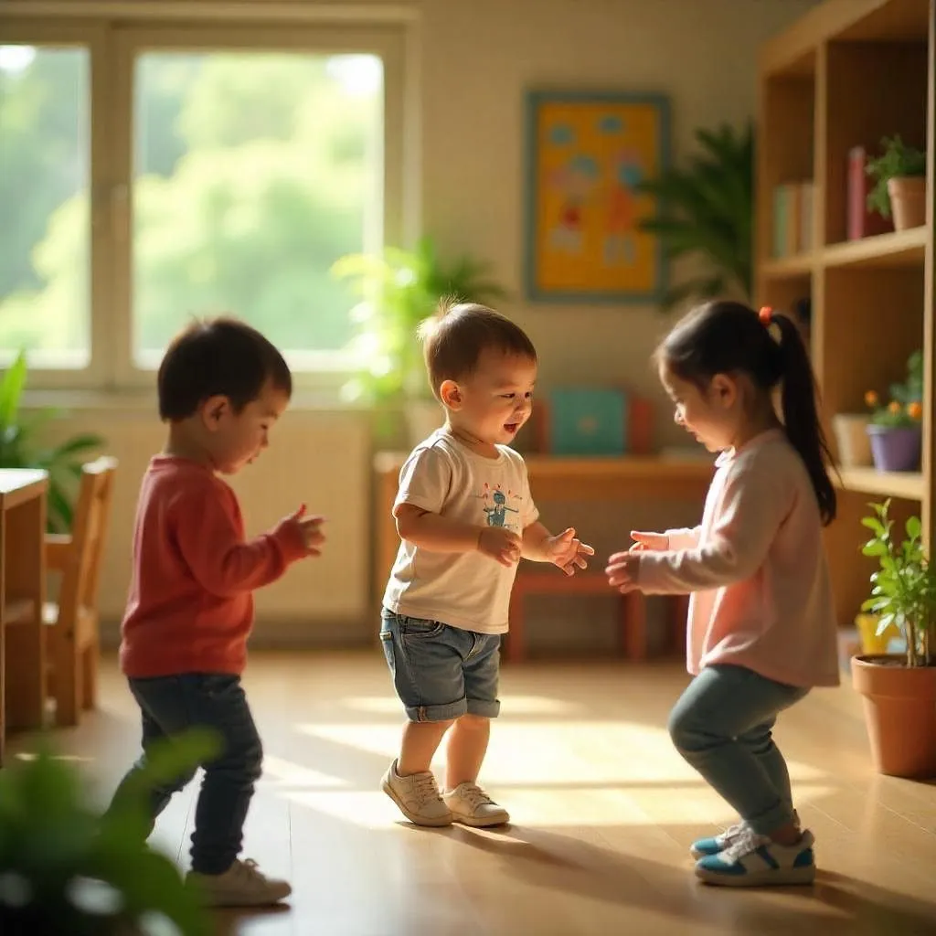 Young children developing social emotional skills and confidence through values based preschool education