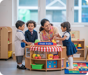 Preschool children learning cooperation fairness and kindness through role play activities