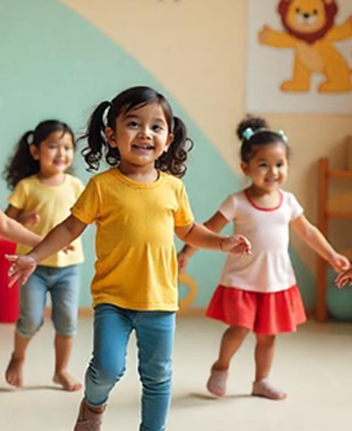 Preschool children developing fitness through dance activities