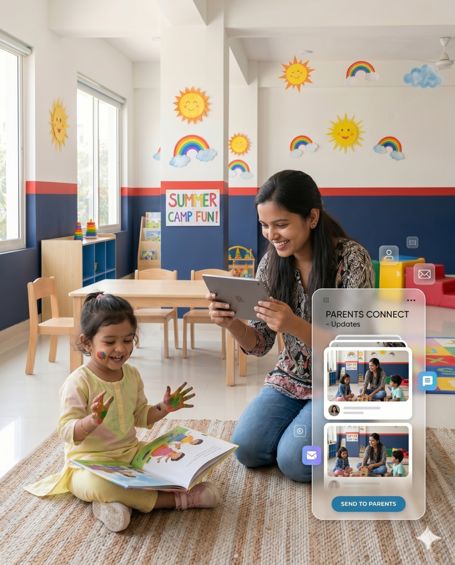 Parents get high quality photo and update about their child on the app regularly