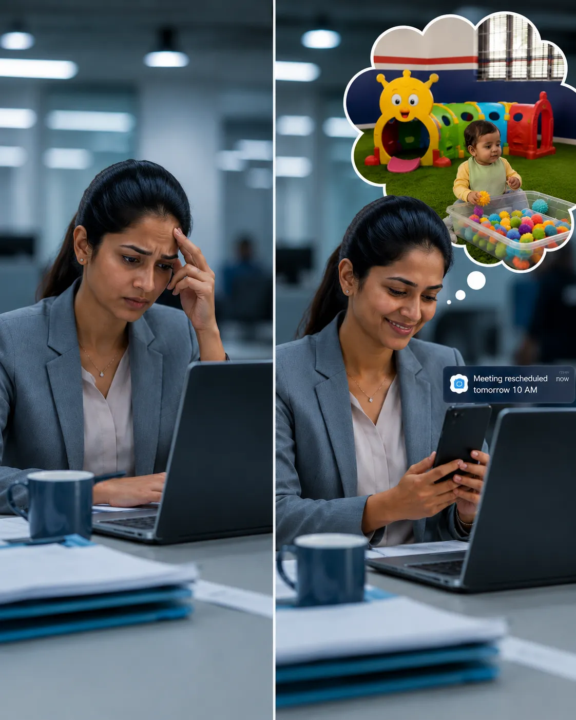A daycare program that gives real time updates about your child so you focus on your work without any stress