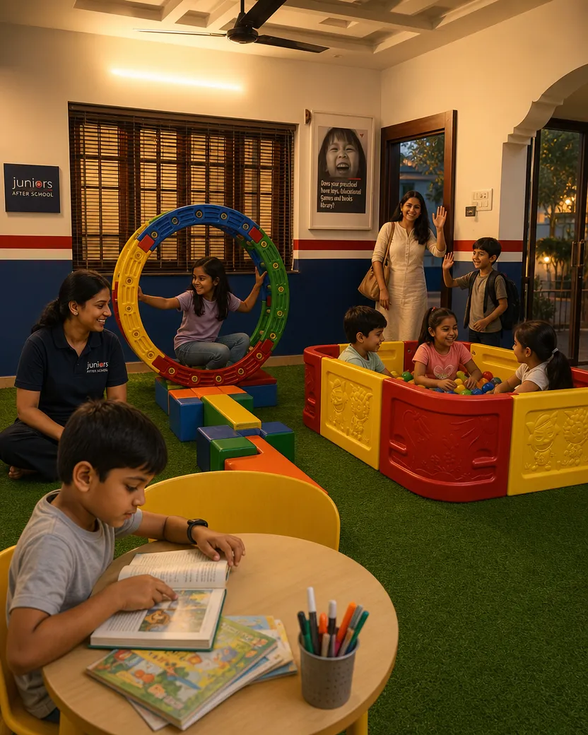 Toddler playing with wooden blocks and colorful sensory toys at a table in a bright room.