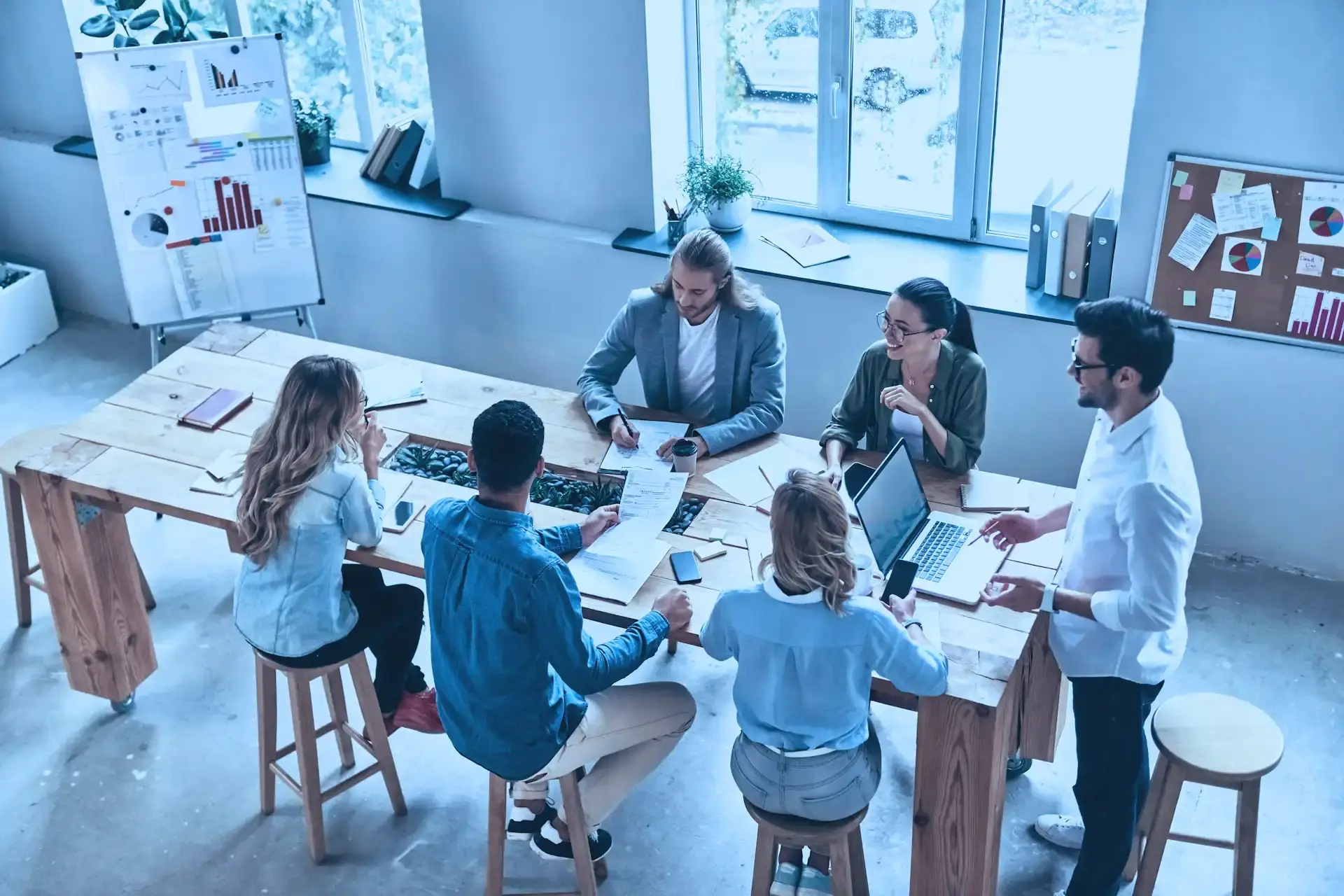 image of computer screens with data dashboards