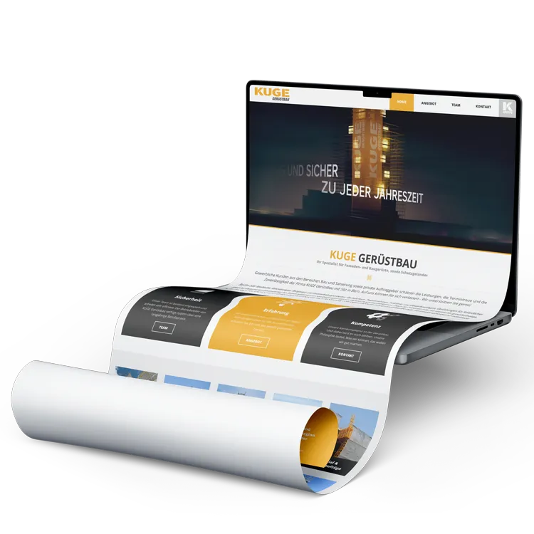 kuge bau ag website mockup