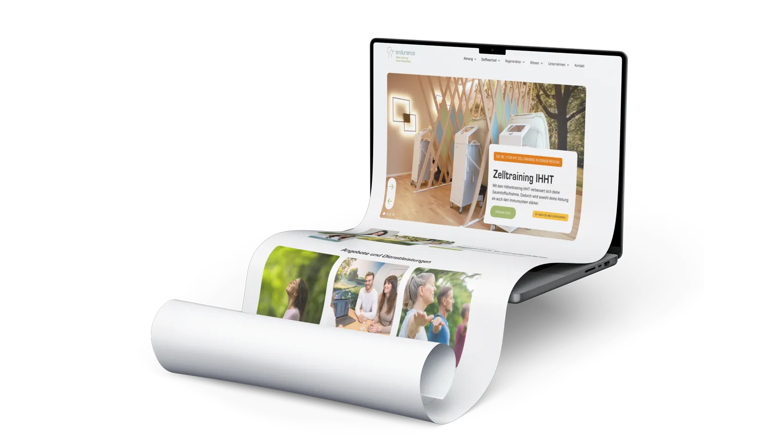 endurance website mockup