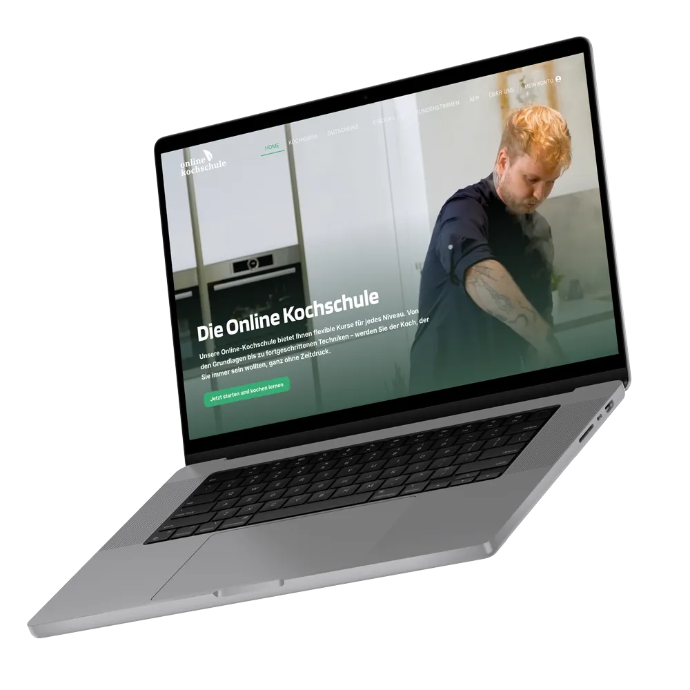 onlinekochschule website mockup
