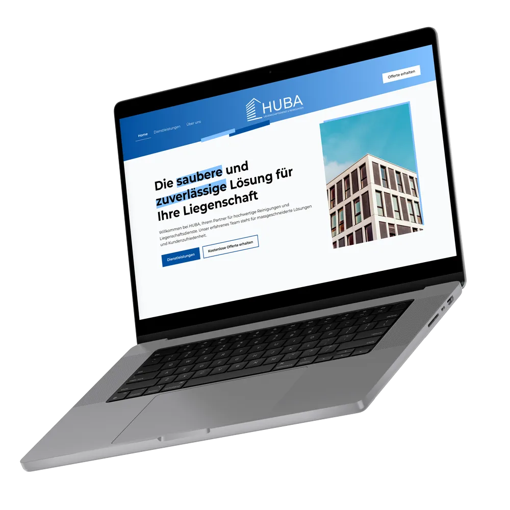 huba reinigungen website mockup