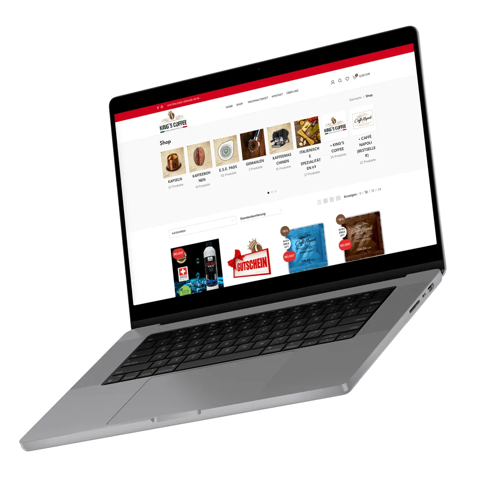 kingscoffee website mockup