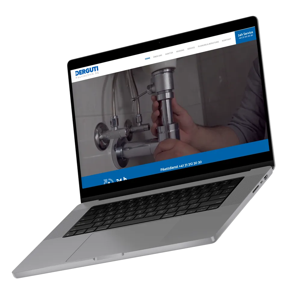Derguti Haustechnik Website mockup