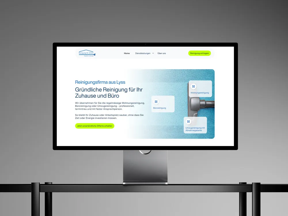 reinigung sl website mockup mac