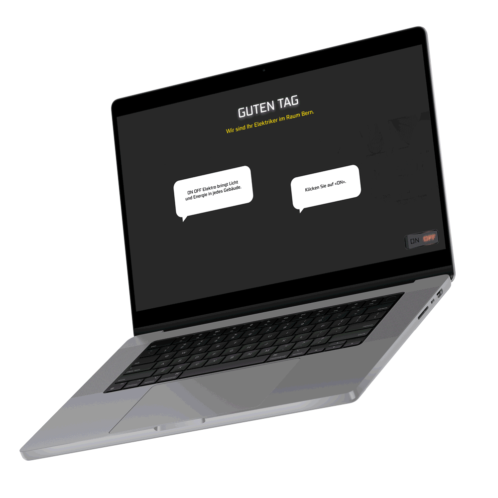 onoff website mockup on