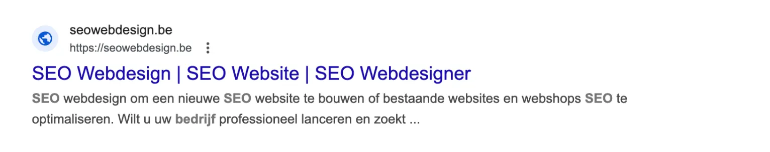 slecht voorbeeld meta titel seo webdesign
