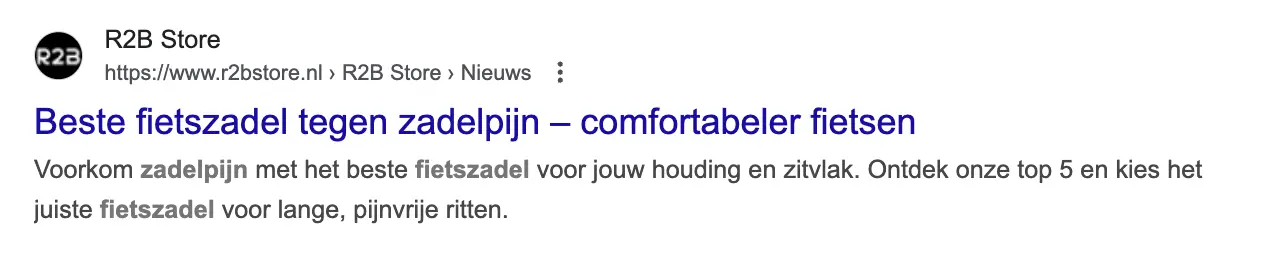 Screenshot van een goed voorbeeld van een meta beschrijving