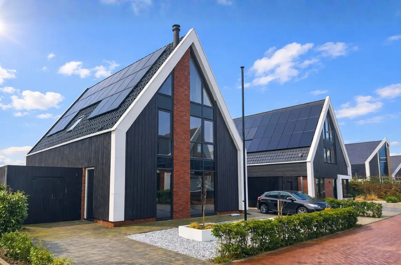 Moderne vrijstaande woning met voor glas