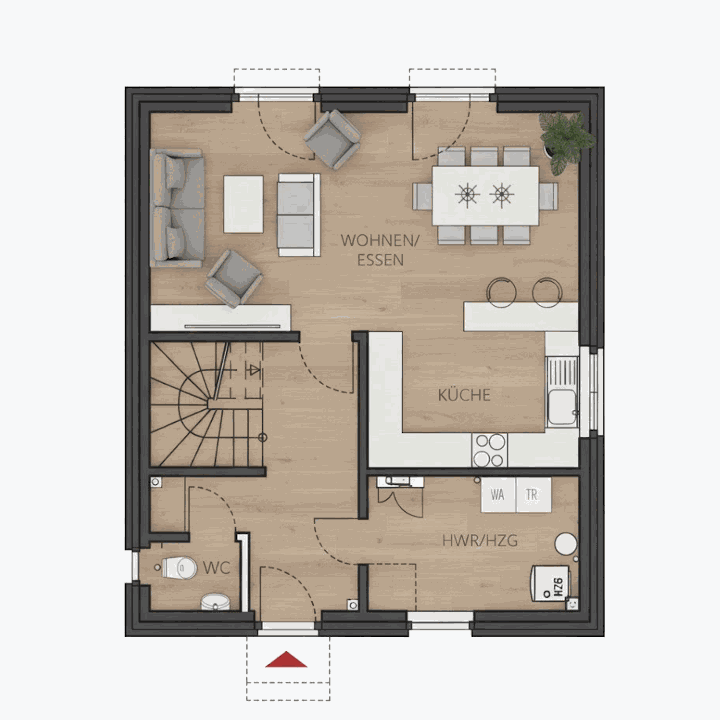 Ein Video, dass die Verwandlung eines Grundrisses in das Boring Logos zeig.